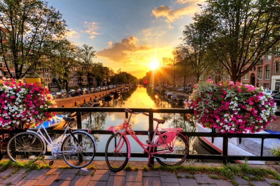 Amsterdam canals in the Netherlands